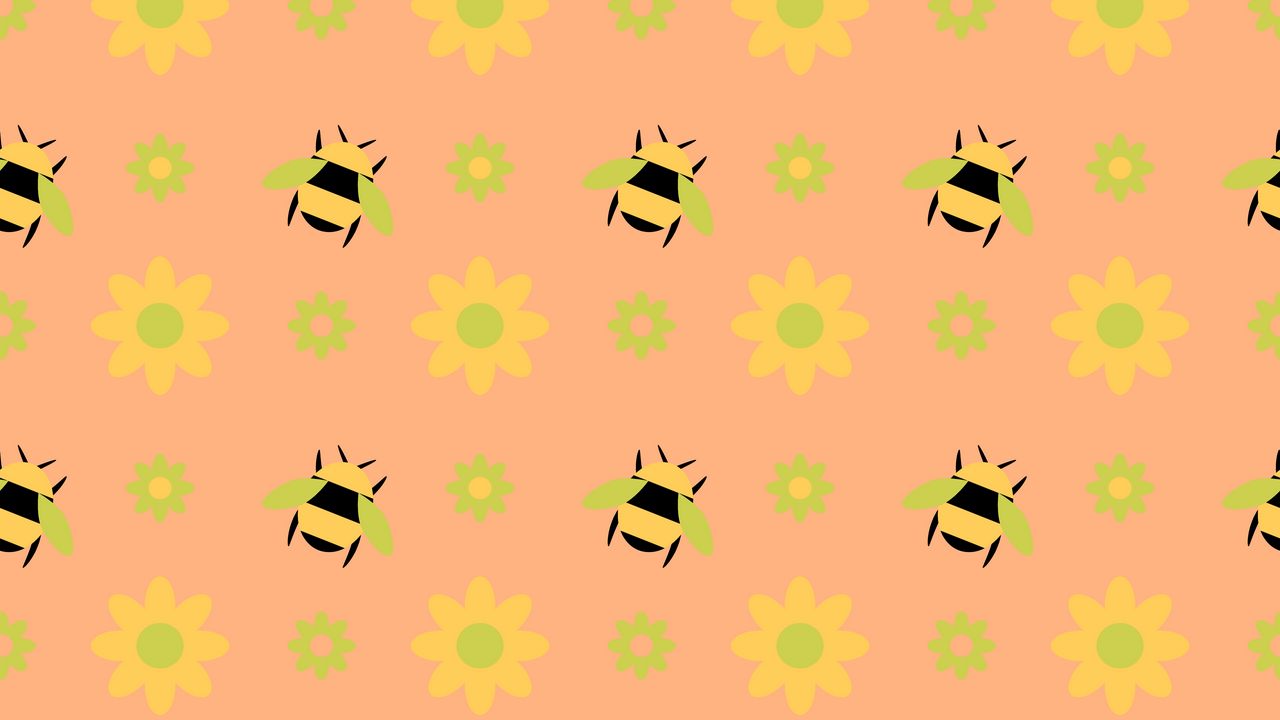 Wallpaper bees, patterns, texture, flowers