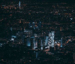 Preview wallpaper beijing, china, night city, view from above, skyscrapers