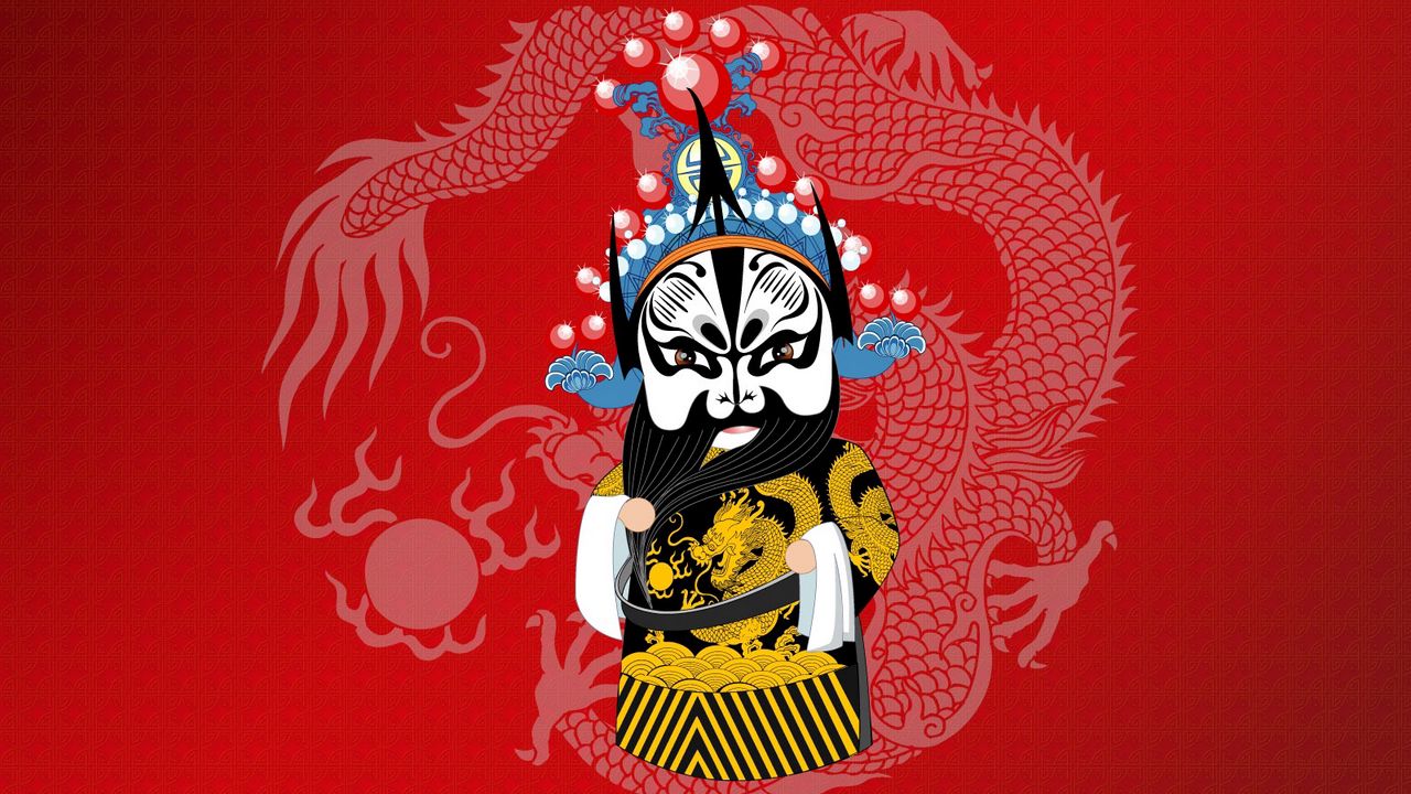Wallpaper beijing opera, dragon, costume, dance