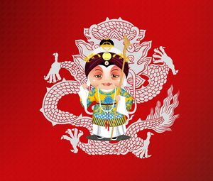 Preview wallpaper beijing opera, dragon designs, costume, man