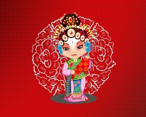 Preview wallpaper beijing opera, girl, costume designs
