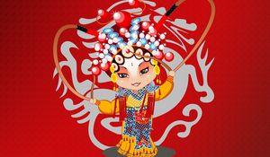 Preview wallpaper beijing opera, girl, dress, ceremony, hair
