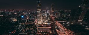 Preview wallpaper beijing, skyscrapers, night city, top view
