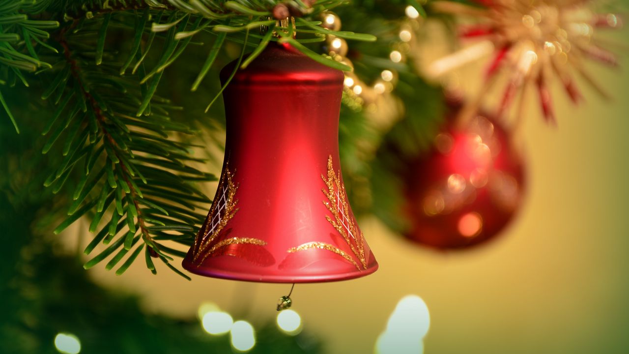 Wallpaper bell, new year, christmas, christmas decoration, christmas tree