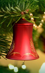 Preview wallpaper bell, new year, christmas, christmas decoration, christmas tree