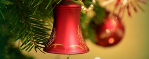 Preview wallpaper bell, new year, christmas, christmas decoration, christmas tree