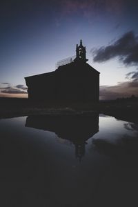 Preview wallpaper bell tower, buildings, silhouette, evening