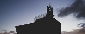 Preview wallpaper bell tower, buildings, silhouette, evening