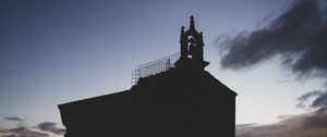 Preview wallpaper bell tower, buildings, silhouette, evening