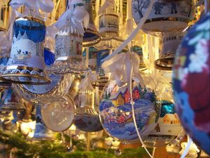 Preview wallpaper bells, christmas decorations, balloons, pictures, ribbons, beautiful