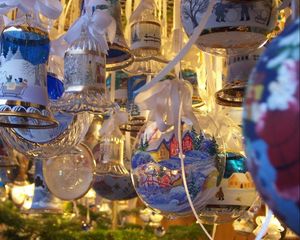 Preview wallpaper bells, christmas decorations, balloons, pictures, ribbons, beautiful