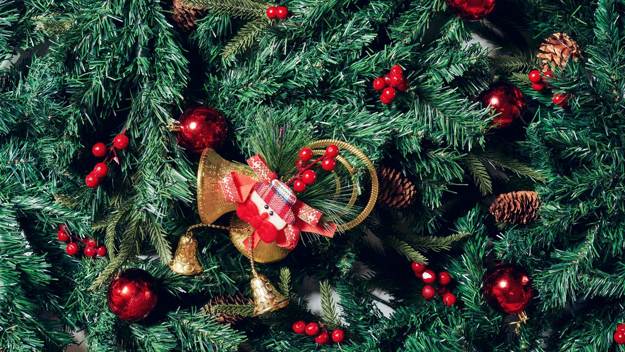 Wallpaper bells, snowman, christmas tree, decorations, new year, christmas
