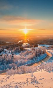 Preview wallpaper belogorie, ural, winter, light, landscape