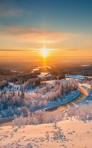 Preview wallpaper belogorie, ural, winter, light, landscape