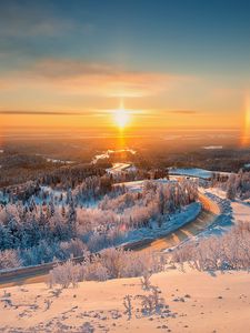 Preview wallpaper belogorie, ural, winter, light, landscape