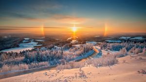 Preview wallpaper belogorie, ural, winter, light, landscape