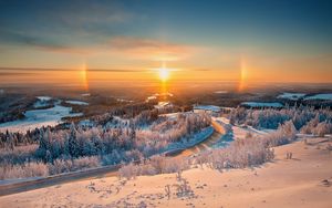 Preview wallpaper belogorie, ural, winter, light, landscape