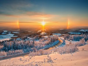 Preview wallpaper belogorie, ural, winter, light, landscape