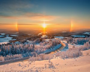 Preview wallpaper belogorie, ural, winter, light, landscape