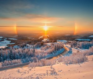 Preview wallpaper belogorie, ural, winter, light, landscape