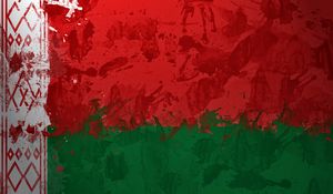 Preview wallpaper belorussia, flag, paint, stain, background, wall