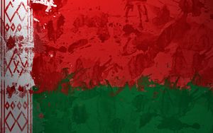 Preview wallpaper belorussia, flag, paint, stain, background, wall