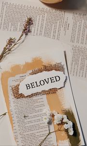 Preview wallpaper beloved, word, inscription, flowers, text