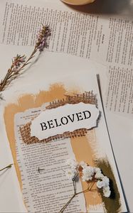 Preview wallpaper beloved, word, inscription, flowers, text