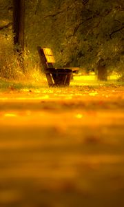 Preview wallpaper bench, lonely, yellow, degradation