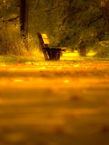 Preview wallpaper bench, lonely, yellow, degradation