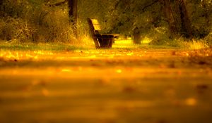 Preview wallpaper bench, lonely, yellow, degradation