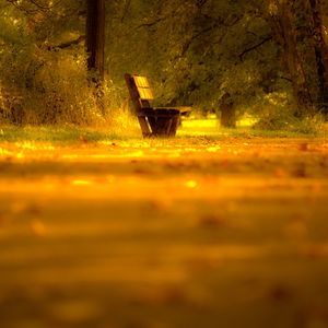 Preview wallpaper bench, lonely, yellow, degradation