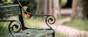 Preview wallpaper bench, maple, branch, grass