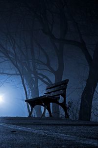 Preview wallpaper bench, night, park, gloomy