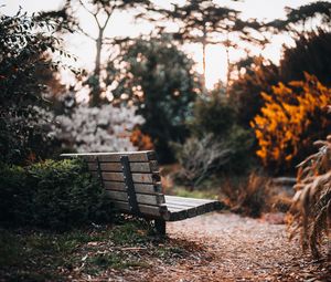 Preview wallpaper bench, path, trees, park