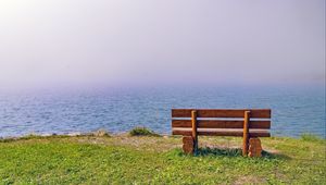 Preview wallpaper bench, sea, view, nature