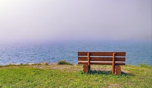 Preview wallpaper bench, sea, view, nature