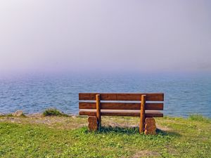 Preview wallpaper bench, sea, view, nature