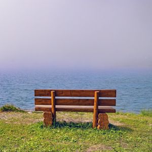 Preview wallpaper bench, sea, view, nature