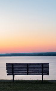 Preview wallpaper bench, sea, view, sunrise, nature