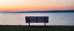 Preview wallpaper bench, sea, view, sunrise, nature