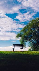 Preview wallpaper bench, sky, clouds