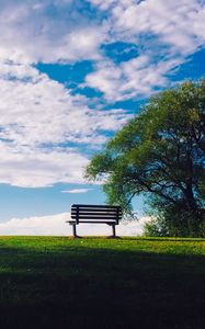 Preview wallpaper bench, sky, clouds