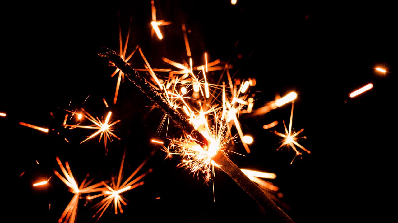 Wallpaper bengal fire, sparks, holiday, dark background