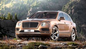 Preview wallpaper bentley, bentayga, brown, side view