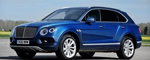 Preview wallpaper bentley, bentayga, side view, blue