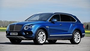 Preview wallpaper bentley, bentayga, side view, blue