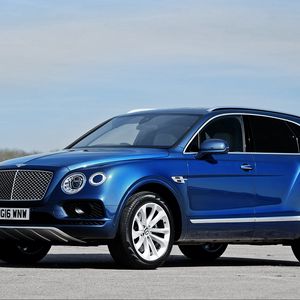 Preview wallpaper bentley, bentayga, side view, blue