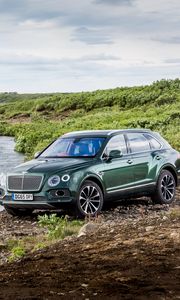 Preview wallpaper bentley, bentayga, side view, nature