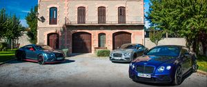 Preview wallpaper bentley continental, bentley, cars, blue, parking